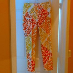 J McLaughlin Pants  (orange, yellow, white) pattern. Perfect for Fall! Size  8